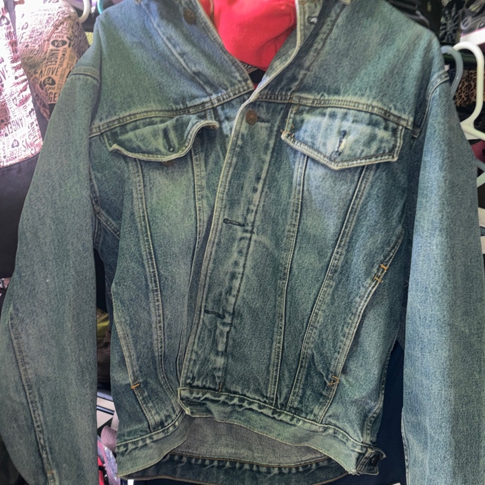 Weekend Vintage Classic Light Wash Denim Jacket hoodie